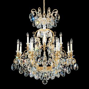 SCHONBEK ΚΛΑΣΣΙΚΆ ΦΩΤΙΣΤΙΚΆ ΚΡΕΜΑΣΤΆ RENAISSANCE 13 LIGHT 220V CHANDELIER IN HEIRLOOM GOLD WITH CLEAR HERITAGE CRYSTAL