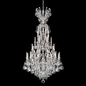 SCHONBEK ΚΛΑΣΣΙΚΆ ΦΩΤΙΣΤΙΚΆ ΚΡΕΜΑΣΤΆ RENAISSANCE 25 LIGHT 220V CHANDELIER IN ANTIQUE SILVER WITH CLEAR HERITAGE CRYSTAL