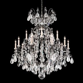 SCHONBEK ΚΛΑΣΣΙΚΆ ΦΩΤΙΣΤΙΚΆ ΚΡΕΜΑΣΤΆ RENAISSANCE ROCK CRYSTAL 16 LIGHT 220V CHANDELIER IN ANTIQUE PEWTER WITH CLEAR ROCK CRYSTAL