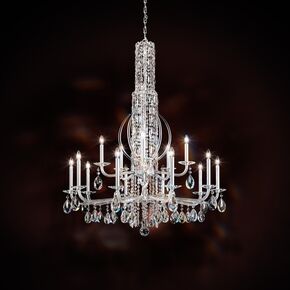 SCHONBEK ΚΛΑΣΣΙΚΆ ΦΩΤΙΣΤΙΚΆ ΚΡΕΜΑΣΤΆ SARELLA 17 LIGHT 220V CHANDELIER IN STAINLESS STEEL WITH CRYSTAL HERITAGE CRYSTAL