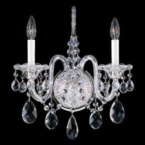 SCHONBEK ΚΛΑΣΣΙΚΆ ΦΩΤΙΣΤΙΚΆ ΑΠΛΊΚΕΣ STERLING 1 LIGHT 220V WALL SCONCE IN SILVER WITH CLEAR CRYSTALS FROM SWAROVSKI®