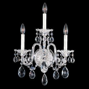 SCHONBEK ΚΛΑΣΣΙΚΆ ΦΩΤΙΣΤΙΚΆ ΑΠΛΊΚΕΣ STERLING 3 LIGHT 220V WALL SCONCE IN SILVER WITH CLEAR CRYSTALS FROM SWAROVSKI®