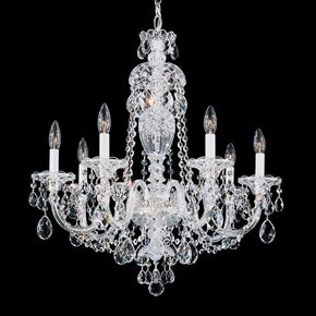 SCHONBEK ΚΛΑΣΣΙΚΆ ΦΩΤΙΣΤΙΚΆ ΚΡΕΜΑΣΤΆ STERLING 7 LIGHT 220V CHANDELIER IN SILVER WITH CLEAR HERITAGE CRYSTAL