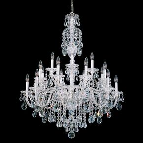 SCHONBEK ΚΛΑΣΣΙΚΆ ΦΩΤΙΣΤΙΚΆ ΚΡΕΜΑΣΤΆ STERLING 20 LIGHT 220V CHANDELIER IN SILVER WITH CLEAR HERITAGE CRYSTAL