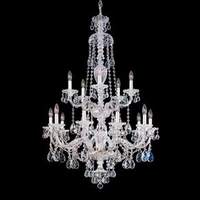 SCHONBEK ΚΛΑΣΣΙΚΆ ΦΩΤΙΣΤΙΚΆ ΚΡΕΜΑΣΤΆ STERLING 15 LIGHT 220V CHANDELIER IN SILVER WITH CLEAR HERITAGE CRYSTAL