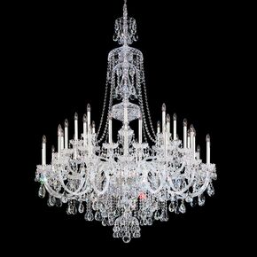 SCHONBEK ΚΛΑΣΣΙΚΆ ΦΩΤΙΣΤΙΚΆ ΚΡΕΜΑΣΤΆ STERLING 45 LIGHT 220V CHANDELIER IN SILVER WITH CLEAR HERITAGE CRYSTAL