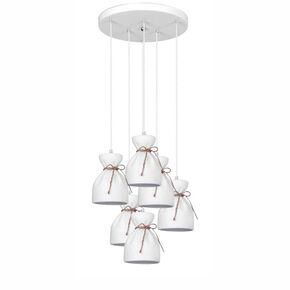 INTERIOR > MODERN MINIMAL LIGHTING > CEILING > PENDANT LIGHT 6 LIGHT PENDANT DIAMETER 40 CM 01116-13 PORCELAIN E14, LED - MODERN LIGHTING