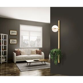 INTERIOR > MODERN MINIMAL LIGHTING > WALL SCONCES > WALL LAMP WITH FLOWER POT DIAMETER 21 CM HEIGHT 85 CM 01267-18 METAL G9, LED - WALL LIGHTS