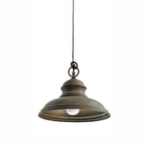 TRADITIONAL LAMPS > VINTAGE RETRO ITALIAN > SINGLE LAMPS > SOSP. CAVO TESSUTO OTT. ANT-RAM W:325MM H:780MM 1XE27 220V IP20 - PENDANT LIGHTS
