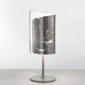 MODERN MINIMAL LAMPS < ITALIAN SELENE> TABLE LAMPS > LUMETTO VETRO DEC. FOGLIA ARGENTO - TABLE LAMPS