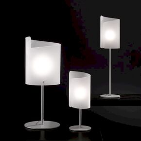 MODERN MINIMAL LAMPS < ITALIAN SELENE> TABLE LAMPS > TABLE LAMP WITH THE SPECIAL SHAPE OF PAPYRUS, MURANO SATIN. - TABLE LAMPS