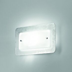 MODERN LIGHTING < ITALIAN SELENE > CEILING LAMPS > CEILING LAMP CEILING LAMP 32X32 CM THE BOTTOM IS GLASS, WHILE THE TOP IS AVAILABLE IN BOTH WHITE AND ORANGE ACRYLIC GLASS OR STEEL WITH GOLD OR SILVER FOIL. - CEILING LIGHTS