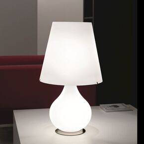MODERN MINIMAL LAMPS < ITALIAN SELENE> TABLE LAMPS > LAMPADA TAVOLO VETRO BIANCO - TABLE LAMPS