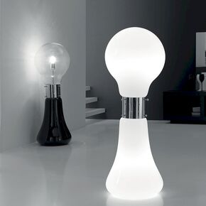 MODERN MINIMAL LAMPS < ITALIAN SELENE> FLOOR LAMPS > LAMPADA APPOGGIO MONT. CROMO VETRO INF. ORANGE - FLOOR LAMPS