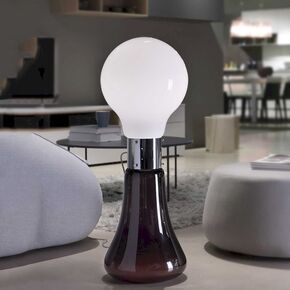 MODERN MINIMAL LAMPS < ITALIAN SELENE> FLOOR LAMPS > LAMPADA APPOGGIO MONT. CROMO VETRO INF. ORANGE - FLOOR LAMPS