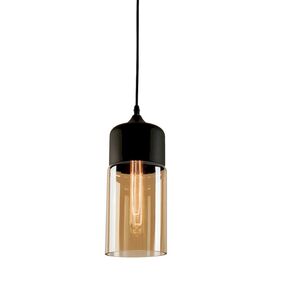 PENDANT LAMP E27 MAX 40W BLACK-CHAMPAGNE GLASS ZAMPELIS LIGHTS 1515