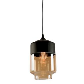 PENDANT LAMP E27 MAX 40W BLACK-CHAMPAGNE GLASS ZAMPELIS LIGHTS 1517
