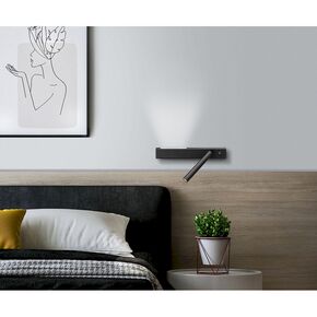 ΣΠΟΤ ΕΠΙΤΟΊΧΙΑ  ΜΊΝΙΜΑΛ >  SPOTLIGHT  SPOTLIGHT  READING LIGHT - LEFT BASE LENGTH 30 CM - HEIGHT 4 CM SPOTLIGHT LENGTH 16 CM SPOTLIGHT DIAMETER: 2,3 CM DISTANCE FROM WALL 6 CM 2W + 2W LED 3000K, 160 LM + 160 LM - ΣΠΟΤ ΤΟΊΧΟΥ