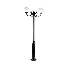 ALUMINUM LANTERNS > HEADLIGHT & ALUMINUM COLUMN 3946-2230_394-200 BLACK WITH BALL Φ30 - FLOOR LIGHTS