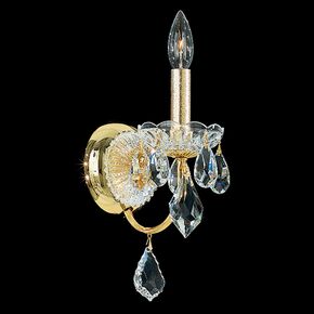 CENTURY 1 LIGHT 220V WALL SCONCE IN AURELIA WITH CLEAR HERITAGE HANDCUT CRYSTAL SCHONBEK 1701