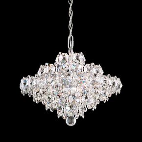 BARONET 8 LIGHT 220V PENDANT IN POLISHED STAINLESS STEEL WITH CLEAR OPTIC CRYSTAL SCHONBEK BN1016