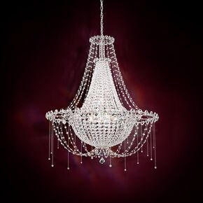 CHRYSALITA 8 LIGHT 220V CHANDELIER IN POLISHED STAINLESS STEEL WITH CLEAR RADIANCE CRYSTAL SCHONBEK CM8334