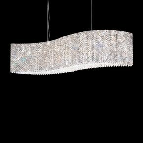 SCHONBEK ΚΛΑΣΣΙΚΆ ΦΩΤΙΣΤΙΚΆ ΚΡΕΜΑΣΤΆ REFRAX 21 LIGHT 220V PENDANT IN STAINLESS STEEL WITH BULLET CRYSTALS FROM SWAROVSKI®