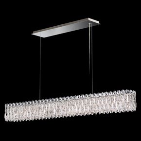SARELLA 11 LIGHT 220V LINEAR PENDANT IN POLISHED STAINLESS STEEL WITH CLEAR HERITAGE HANDCUT CRYSTAL SCHONBEK RS8352