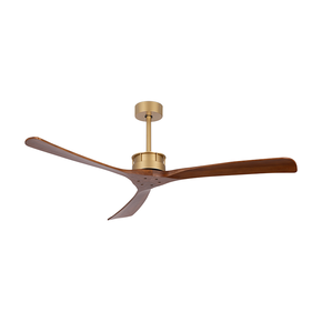 PENDANT FAN GOLD-SOLID WALNUT BLADES METAL-WOOD WITHOUT LIGHT