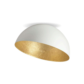 CEILING LAMP E27 MAX 40W METAL WHITE-GOLDEN LEAF ZAMPELIS LIGHTS 23258
