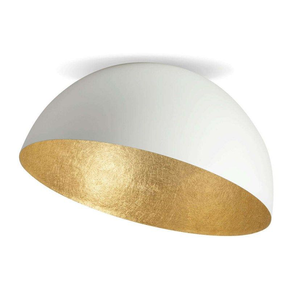 CEILING LAMP E27 MAX 40W METAL WHITE-GOLDEN LEAF