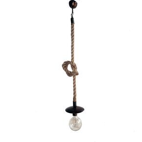 TRADITIONAL HANDMADE LAMPS DITS > HANGING MONOLIGHT HANDMADE FROM BRONZE AND ROPE. - ΚΡΕΜΑΣΤΆ ΦΩΤΙΣΤΙΚΆ