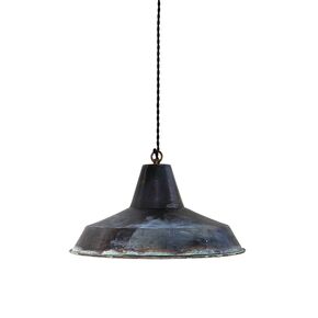 DITS TRADITIONAL HANDCRAFTED LAMPS > PENDANT SINGLE LIGHT HAT SHAPE WITH ARTIFICIAL AGING BRONZE D38 CM-E27 . - PENDANT LIGHTS