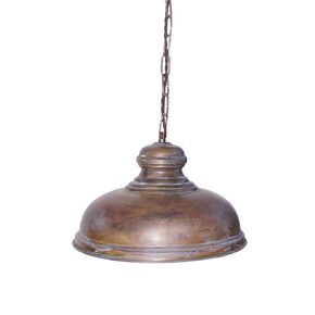TRADITIONAL HAND-MADE LAMPS DITS > HANGING SINGLE-LIGHT HAT-SHAPED CAP WITH ARTIFICIAL AGING, WITH BRONZE LEVELS. - ΚΡΕΜΑΣΤΆ ΦΩΤΙΣΤΙΚΆ