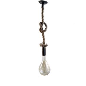 TRADITIONAL HANDMADE LAMPS DITS > PENDANT HANDCRAFTED FROM BRONZE WITH ROPE. - ΚΡΕΜΑΣΤΆ ΦΩΤΙΣΤΙΚΆ