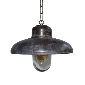 TRADITIONAL HANDMADE LAMPS DITS > HANGING LAMP HANDMADE FROM BRONZE D30X12CM WITH ARTIFICIAL AGING. - ΚΡΕΜΑΣΤΆ ΦΩΤΙΣΤΙΚΆ