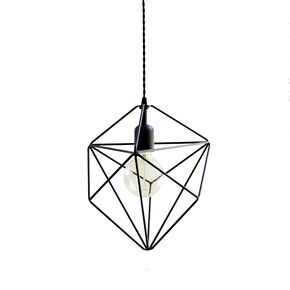 TRADITIONAL HANDMADE LAMPS DITS > HANGING MONOLIGHT MADE OF WIRE GEOMETRIC TRIANGLES DIAM. 30CM. - ΚΡΕΜΑΣΤΆ ΦΩΤΙΣΤΙΚΆ