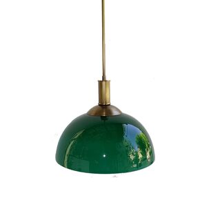 TRADITIONAL HANDMADE LAMPS DITS > HANGING SINGLE LIGHT MURANO GLASS GREEN DIAMETER 35 CM. - ΚΡΕΜΑΣΤΆ ΦΩΤΙΣΤΙΚΆ