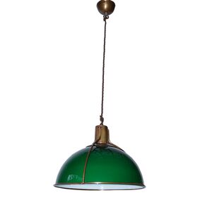 TRADITIONAL HANDMADE LAMPS DITS > HANGING LAMP HANDMADE FROM BRONZE MURANO GLASS GREEN. - ΚΡΕΜΑΣΤΆ ΦΩΤΙΣΤΙΚΆ
