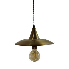 TRADITIONAL HANDMADE LAMPS DITS > PENDANT HANDMADE BRONZE PENDANT LAMP IN BRONZE SHADE D30 CM. - ΚΡΕΜΑΣΤΆ ΦΩΤΙΣΤΙΚΆ