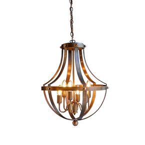 TRADITIONAL HANDMADE LAMPS DITS > HANGING TRADITIONAL LAMP MADE OF BRONZE BASKET INTERNAL LAMPS 6ΧΕ14 IN ANTIQUE BROWN SHADE. . - ΚΡΕΜΑΣΤΆ ΦΩΤΙΣΤΙΚΆ