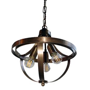 TRADITIONAL HANDMADE LAMPS DITS > HANGING HANDMADE BRONZE CEILING LAMP IN BRONZE SHADE. - ΚΡΕΜΑΣΤΆ ΦΩΤΙΣΤΙΚΆ