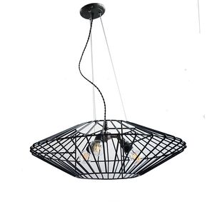 TRADITIONAL HANDMADE LAMPS DITS > PENDANT HANGING LAMP FLYING DISC MADE OF WIRE. - ΚΡΕΜΑΣΤΆ ΦΩΤΙΣΤΙΚΆ