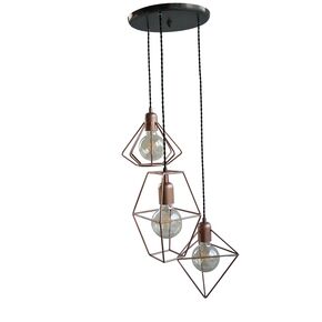 TRADITIONAL HANDMADE LAMPS DITS > PENDANT CEILING ROSETTE MADE OF BRONZE UNEVEN WIRE PENDANT . - ΚΡΕΜΑΣΤΆ ΦΩΤΙΣΤΙΚΆ