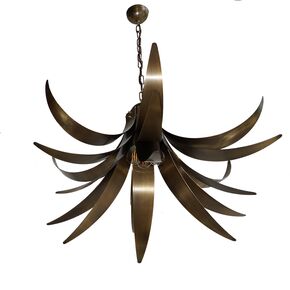 TRADITIONAL HANDMADE LAMPS DITS > PENDANT IN THE SHAPE OF A PALM TREE MADE OF HANDMADE BRONZE. - ΚΡΕΜΑΣΤΆ ΦΩΤΙΣΤΙΚΆ
