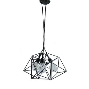 TRADITIONAL HAND-MADE LAMPS DITS > PENDANT ROSETTE COMPOSITION WITH 3 SNISOPETS WIRE PENDANT. - ΚΡΕΜΑΣΤΆ ΦΩΤΙΣΤΙΚΆ