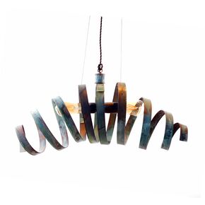 TRADITIONAL HANDMADE LAMPS DITS > PENDANT CEILING LAMP SPIRAL MADE OF LAMA BRONZE 2 PHOTOS. - ΚΡΕΜΑΣΤΆ ΦΩΤΙΣΤΙΚΆ
