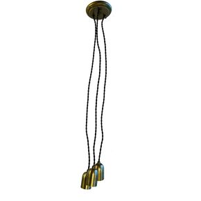 TRADITIONAL HANDMADE LAMPS DITS > HANGING CEILING LAMP HANDMADE WITH FABRIC CABLE. - ΚΡΕΜΑΣΤΆ ΦΩΤΙΣΤΙΚΆ