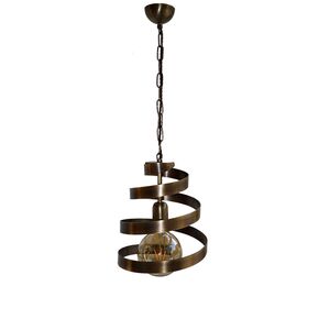 TRADITIONAL HANDMADE LAMPS DITS > HANGING MONOLIGHT LAMP MADE OF LAMA BRONZE IN THE FORM OF A SPIRAL. - ΚΡΕΜΑΣΤΆ ΦΩΤΙΣΤΙΚΆ