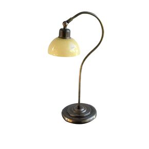TRADITIONAL HANDMADE LAMPS DITS > TABLE HANDMADE BRONZE LAMP WITH MURANO GLASS HONEY. - OFFICE LIGHTING